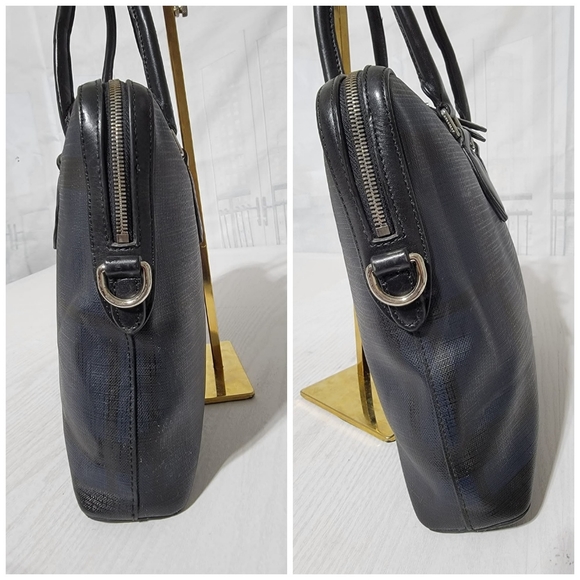 Authentic BURBERRY Hambleton London Check Briefcase Messenger Bag Blue - Picture 10 of 13